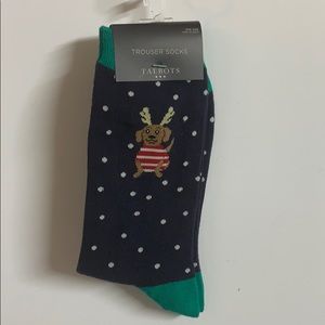 Talbots multicolor reindeer trouser socks